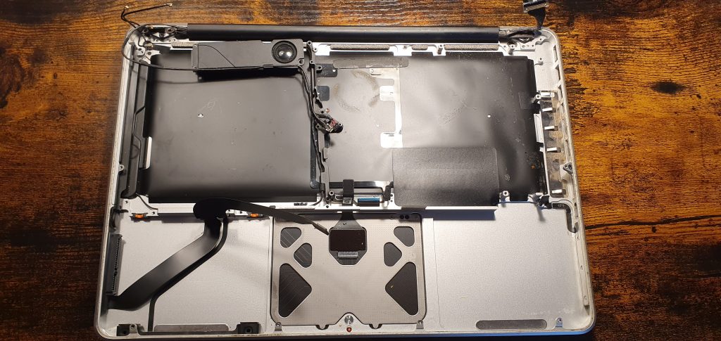 The keyboard is exposed