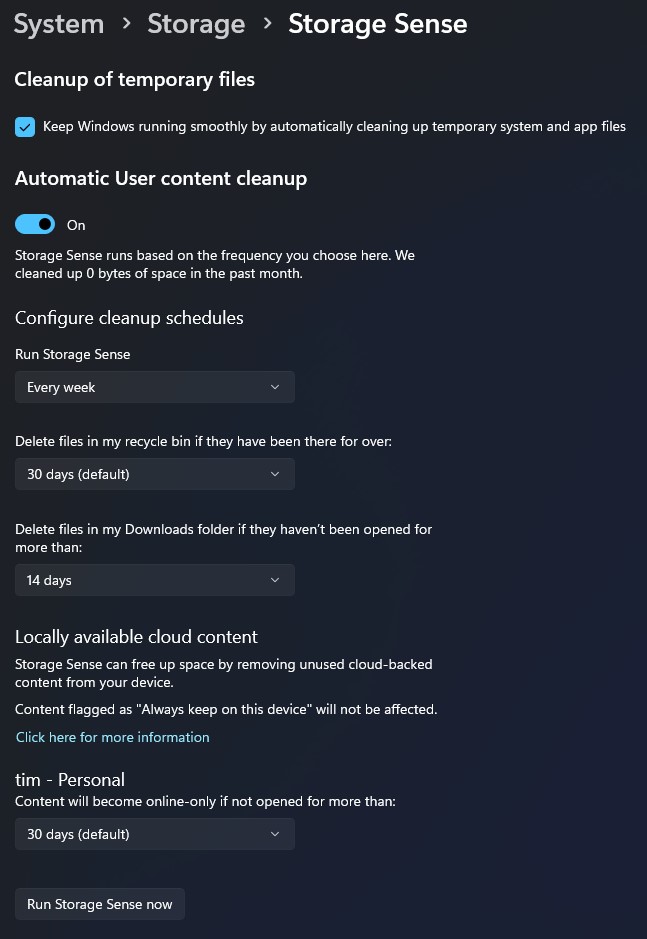 Storage Sense