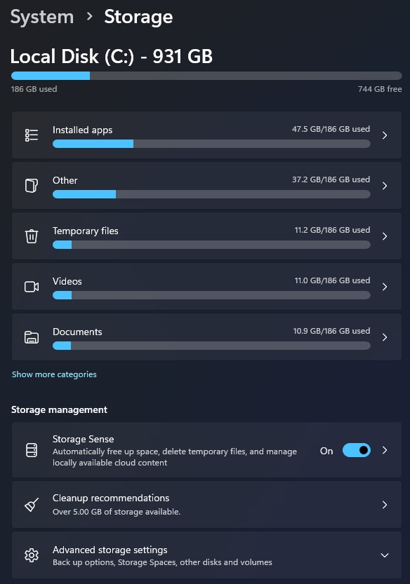 Storage Sense