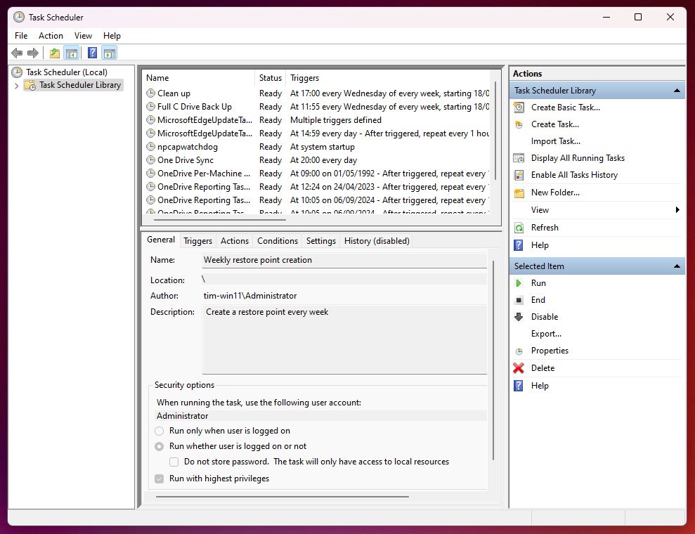 Task Scheduler Microsoft Windows