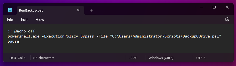 Batch script