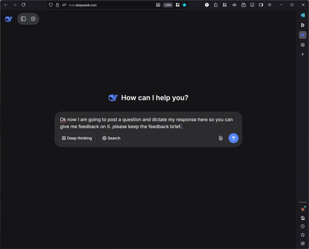 Screen shot for AI Interview Practice Question Responses